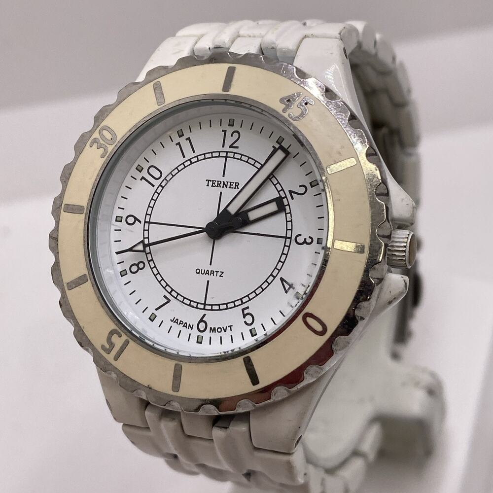 Terner Womens White Watch Works New Battery